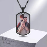 Custom Photos Dog Tag Necklace Stainless Steel Personalized Collar