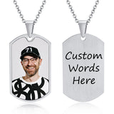 Custom Photos Dog Tag Necklace Stainless Steel Personalized Collar