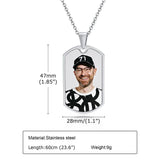 Custom Photos Dog Tag Necklace Stainless Steel Personalized Collar