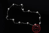 925 Silver Pearl Box Chain Choker Necklace 12pcs