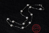 925 Silver Pearl Box Chain Choker Necklace 12pcs