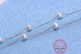 925 Silver Pearl Box Chain Choker Necklace 12pcs