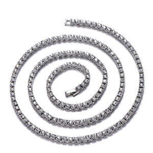 4MM Iced Out Tennis Bracelet Necklace Men Hip-Hop Jewelry Women Choker Chain