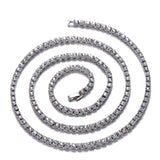 4MM Iced Out Tennis Bracelet Necklace Men Hip-Hop Jewelry Women Choker Chain