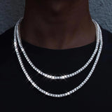 4MM Iced Out Tennis Bracelet Necklace Men Hip-Hop Jewelry Women Choker Chain