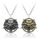 Wizard 3 Joker Pendant Necklace Geralt Wolf Metal Chain