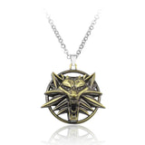 Wizard 3 Joker Pendant Necklace Geralt Wolf Metal Chain