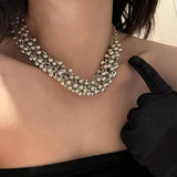 Punk Style Metal Ball Pendant Necklace Women's Personality