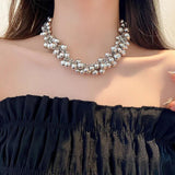 Punk Style Metal Ball Pendant Necklace Women's Personality