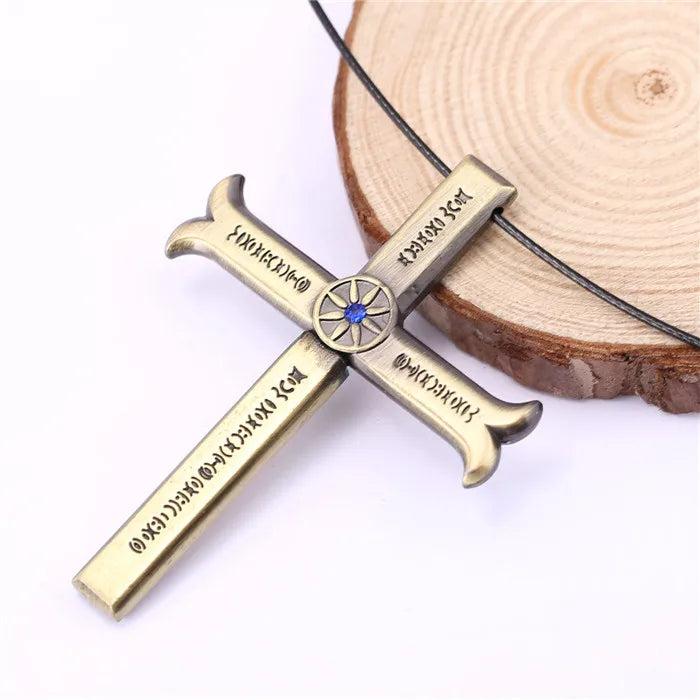 One Piece Dracule Mihawk Cross Sword Necklace Retro Pendant Choker