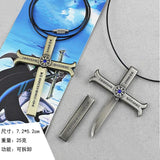 One Piece Dracule Mihawk Cross Sword Necklace Retro Pendant Choker