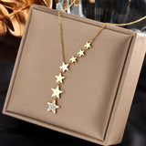 Stainless Steel Geometric Necklace Women Party Jewelry