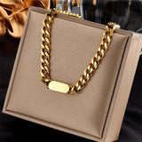 Stainless Steel Geometric Necklace Women Party Jewelry