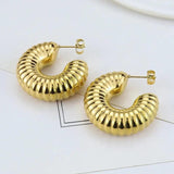 Punk Plated Chunky Hoop Earrings Stainless Steel Circle Jewelry