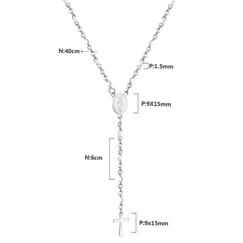 Stainless Steel Religious Cross Jesus Choker Necklace For Women