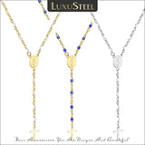 Stainless Steel Religious Cross Jesus Choker Necklace For Women
