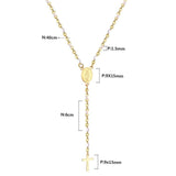 Stainless Steel Religious Cross Jesus Choker Necklace For Women