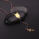 Stainless Steel Religious Cross Jesus Choker Necklace For Women