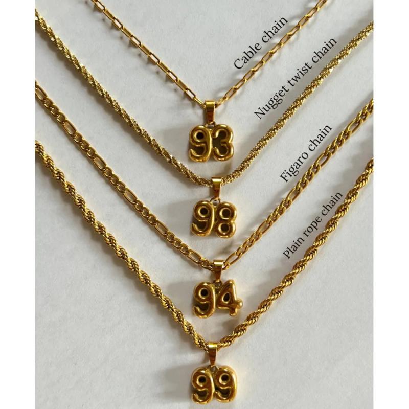 Personalized Year Number Necklaces for Women - 1991-1999 Birthday Gift