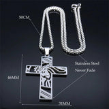 Cross Jesus Crown Necklace Stainless Steel Crucifix Jewelry