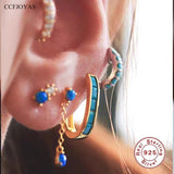 925 Sterling Silver Opal Earrings Set for Women