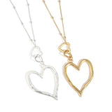 Irregular Triple Hearts Pendant Necklace Collar Adjustable Link Chain