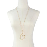 Irregular Triple Hearts Pendant Necklace Collar Adjustable Link Chain