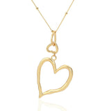Irregular Triple Hearts Pendant Necklace Collar Adjustable Link Chain