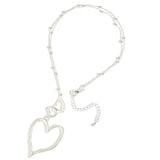 Irregular Triple Hearts Pendant Necklace Collar Adjustable Link Chain