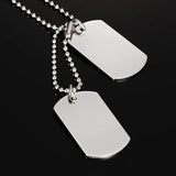 Stainless Steel Double Dog Tag Necklace Pendant ID Men Jewelry