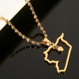Syria Map Pendant Necklace Stainless Steel Heart Charm Jewelry