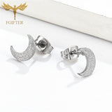 Moon Earrings Lot Stainless Steel 12 Pairs Set Men Women Girls Gift Ear Piercing