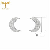 Moon Earrings Lot Stainless Steel 12 Pairs Set Men Women Girls Gift Ear Piercing