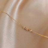 Korea 14K Plating Round Pendant Necklace Sexy Women Clavicle Necklace