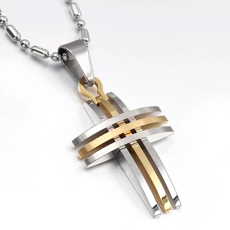 Mini Cross Pendant Necklace Accessory