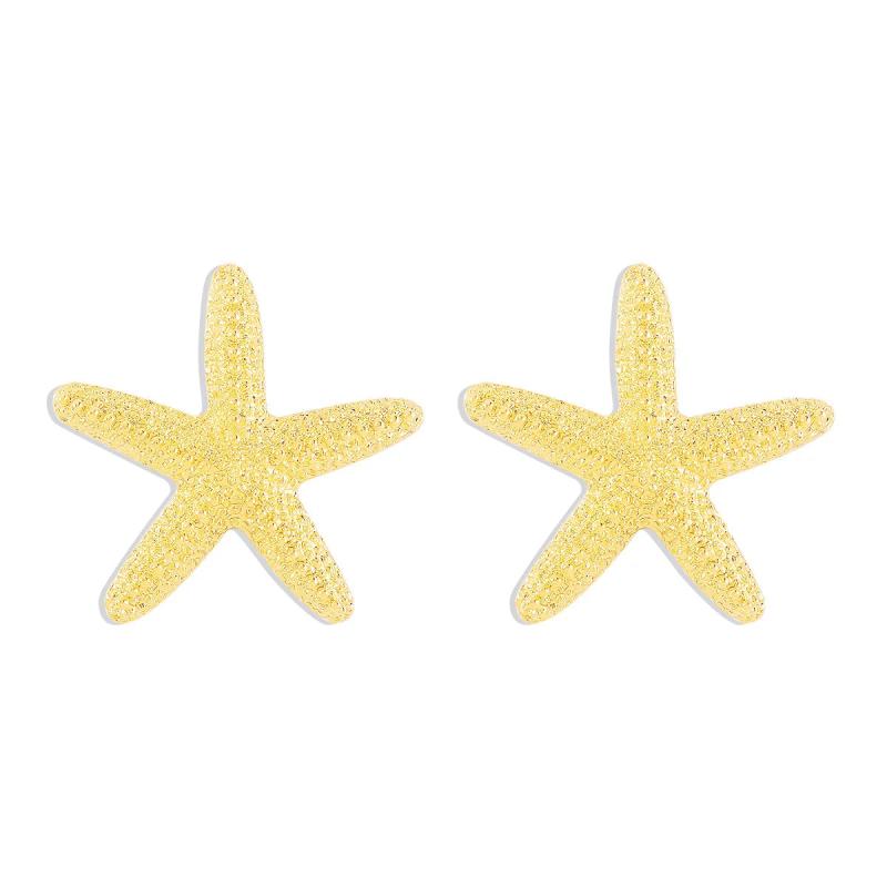 Metal Starfish Earrings & Necklace Set for Women