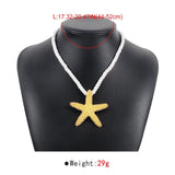 Metal Starfish Earrings & Necklace Set for Women