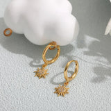 Sun & Moon Earrings Set CZ Crystal Stud Piercings