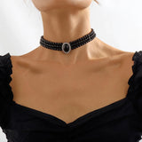 Multi-Layer Pearl Necklace Punk Ladies Wedding Charm Jewelry