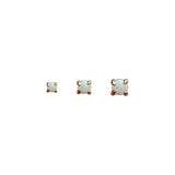 925 Silver Opal Stud Earrings Set 18K Plated 3pcs