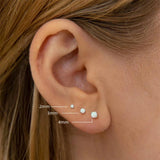 925 Silver Opal Stud Earrings Set 18K Plated 3pcs