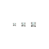 925 Silver Opal Stud Earrings Set 18K Plated 3pcs