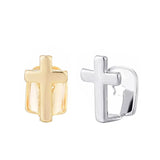 Hip Hop 2pcs Teeth Caps Grillz Cross CZ Micro Pave Top & Bottom Grills