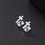 Hip Hop 2pcs Teeth Caps Grillz Cross CZ Micro Pave Top & Bottom Grills