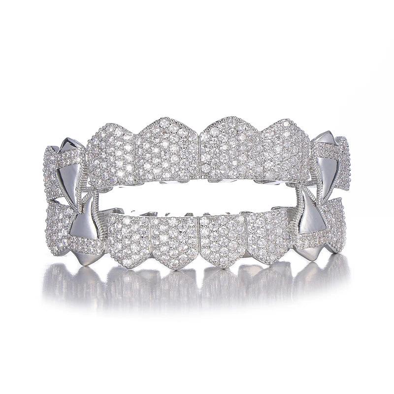 Hip Hop CZ Stones Teeth Grillz Caps Iced Out Micro Pave Grills