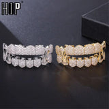 Hip Hop CZ Stones Teeth Grillz Caps Iced Out Micro Pave Grills