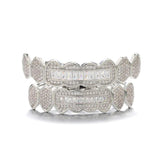 Hip Hop Iced Out CZ Baguette Stones Teeth Grillz Caps for Men Women