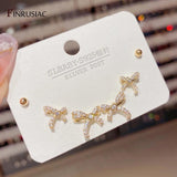 Delicate Women Stud Earring Sets S925 Silver Needle Piercing Earrings