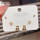 Delicate Women Stud Earring Sets S925 Silver Needle Piercing Earrings