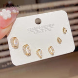 Delicate Women Stud Earring Sets S925 Silver Needle Piercing Earrings